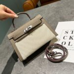 Her.mès Bag | Kelly II Sellier 28 Toile H Étoupe - Image 4