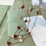 CLOVER 20 MOTIFS LASER CARNELIAN NECKLACE - Image 2