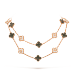 CLOVER 20 MOTIFS DARK MOP DIAMOND NECKLACE - Image 2