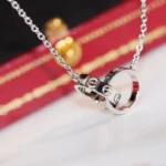 LOVE NECKLACE PINK GOLD AND SILVER - Image 3