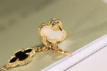 CLOVER EARRINGS GOLD ONYX MOP 3 MOTIF - Image 7