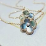CLOVER 15MM DIAMOND AND MOTHER-OF-GREY NECKLACE - Image 4