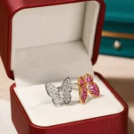 TWIN BUTTERFLY DIAMOND RING - Image 9