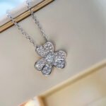 CLOVER DIAMOND NECKLACE SILVER - Image 2
