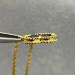 CLOVER 15MM BLACK ONYX SINGLE FLOWER NECKLACE - Image 4