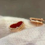 HEART CARNELIAN STUD EARRINGS - Image 8