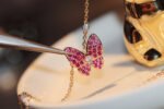 BUTTERFLY RED DIAMOND ROSE GOLD NECKLACE - Image 3
