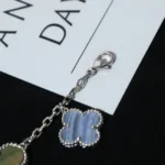 CLOVER BRACELET 5 MOTIFS MOP CHALCEDONY SILVER - Image 4