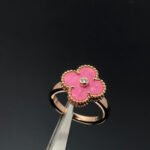 CLOVER RHODONITE ROSE GOLD RING - Image 5