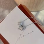 PERLEE DOUBLE PENDANT SILVER DIAMOND NECKLACE