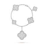 CLOVER 6 MOTIFS SILVER DIAMOND BRACELET