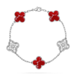 CLOVER 5 MOTIF RED PATTERN BRACELET COLLECTION - Image 5