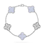 CLOVER 5 MOTIF PURPLE CHALCEDONY BRACELET COLLECTION - Image 2