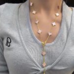 CLOVER 20 MOTIFS PINK MOP NECKLACE - Image 2