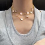 CLOVER 20 MOTIFS PINK MOP NECKLACE - Image 3