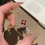 CLOVER 5 MOTIF PINK BLUE RED WHITE BRACELET - Image 2