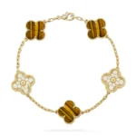 CLOVER 5 MOTIFS TIGER EYE BRACELET COLLECTION - Image 2