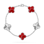CLOVER 5 MOTIF RED PATTERN BRACELET COLLECTION - Image 2