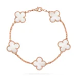 CLOVER WHITE PEARL MOP 5 MOTIF BRACELET COLLECTION - Image 5