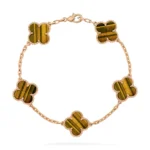 CLOVER 5 MOTIFS TIGER EYE BRACELET COLLECTION - Image 3