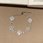 CLOVER 5 MOTIF PINK BLUE RED WHITE BRACELET - Image 3