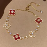 CLOVER 5 MOTIF PINK BLUE RED WHITE BRACELET - Image 4