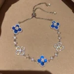 CLOVER 5 MOTIF PINK BLUE RED WHITE BRACELET - Image 5