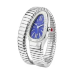 Bvl.gari Watch | Serpenti Tubogas Blue Dial Silver Steel - Image 2