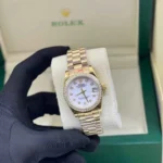 Aud.emars Piguet Watch | Royal Oak Yellow Gold White Diamond Dial - Image 3