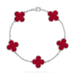 CLOVER 5 MOTIF RED CORNELIAN BRACELET COLLECTION - Image 3