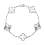 CLOVER WHITE PEARL MOP 5 MOTIF BRACELET COLLECTION - Image 3