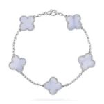 CLOVER 5 MOTIF PURPLE CHALCEDONY BRACELET COLLECTION - Image 3