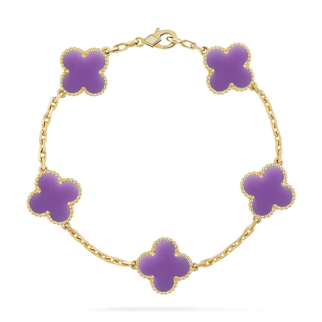 94f993012a0d89f64139ae94d2dfa548_7b1284d1-64a7-4538-a277-6ddced80fe91 CLOVER 5 MOTIF LIGHT PURPLE BRACELET COLLECTION - Image 1