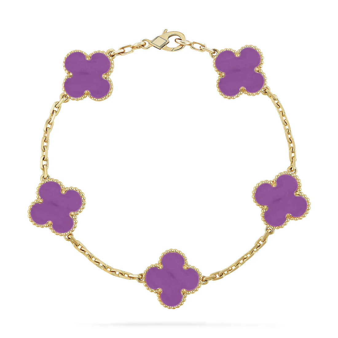 94f993012a0d89f64139ae94d2dfa548_acd40c38-3572-40bb-9d79-86b230134354 CLOVER 5 MOTIF VIOLET BRACELET COLLECTION - Image 1