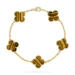 CLOVER 5 MOTIFS TIGER EYE BRACELET COLLECTION