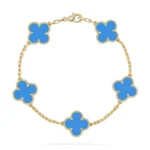 CLOVER 5 MOTIF BLUE AGATE BRACELET COLLECTION