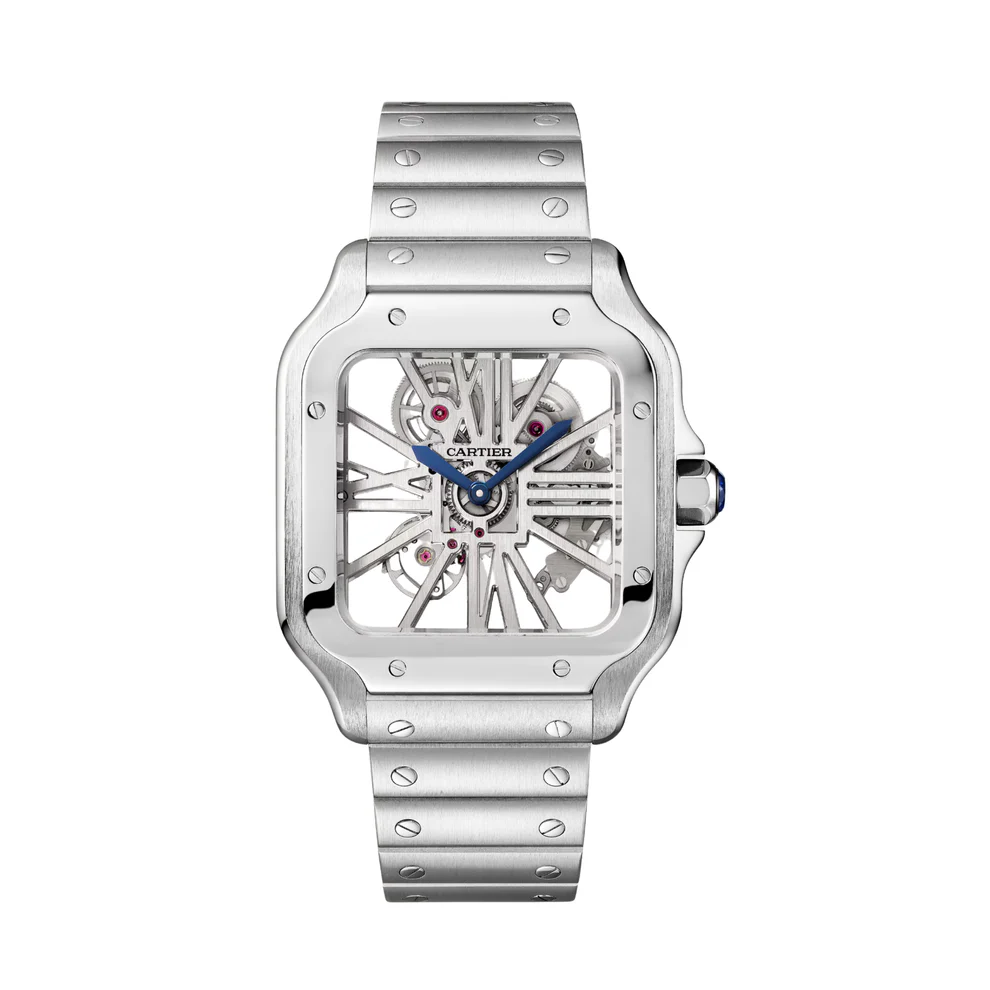 Cartier-Watch-Santos-de-Cartier-Skeleton-Steel-1 Car.tier Watch | Santos de Car.tier Skeleton Steel - Image 1