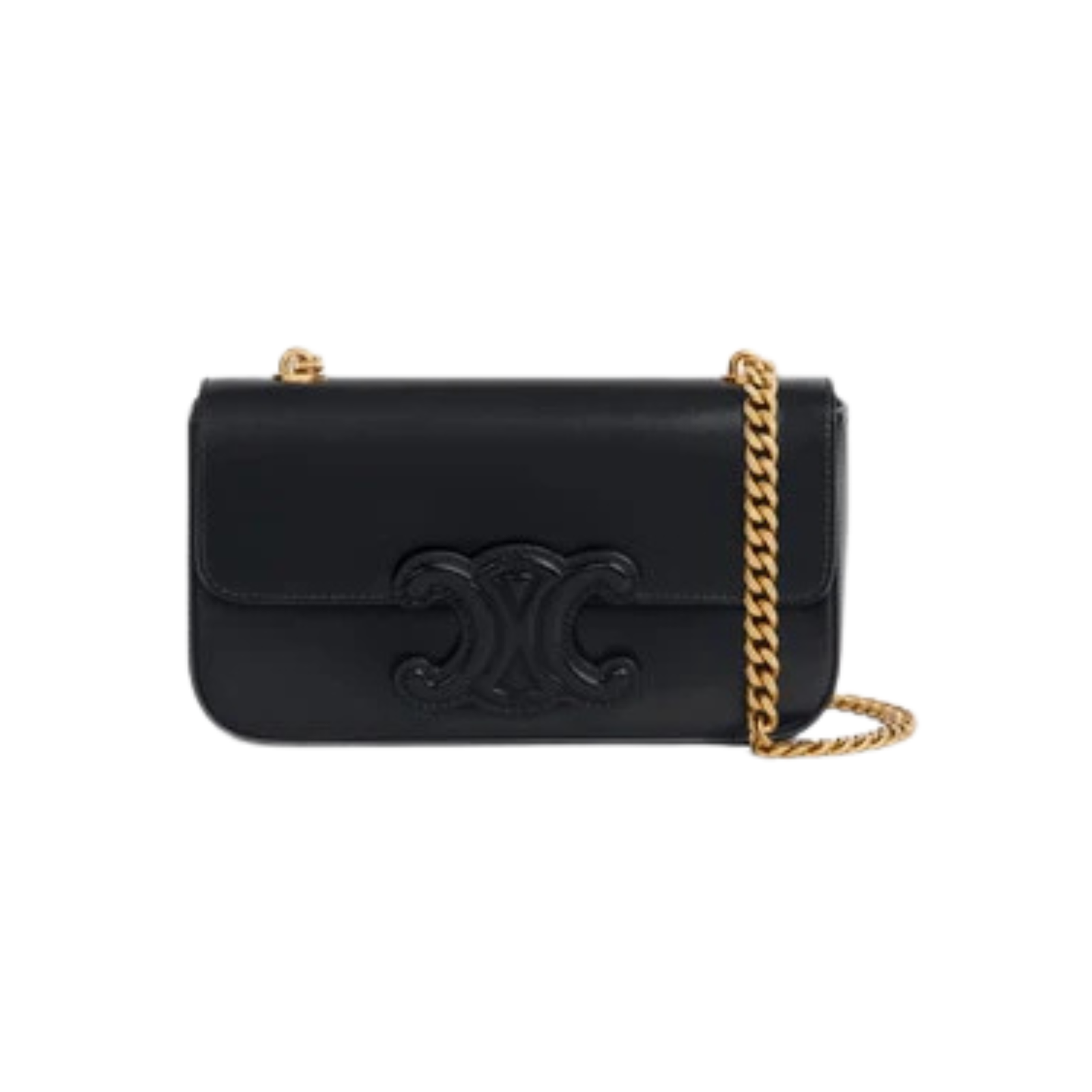 Celine-Bag-Cuir-Triomphe-Chain-Shoulder-Black-1 Cel.ine Bag | Cuir Triomphe Chain Shoulder Black - Image 1
