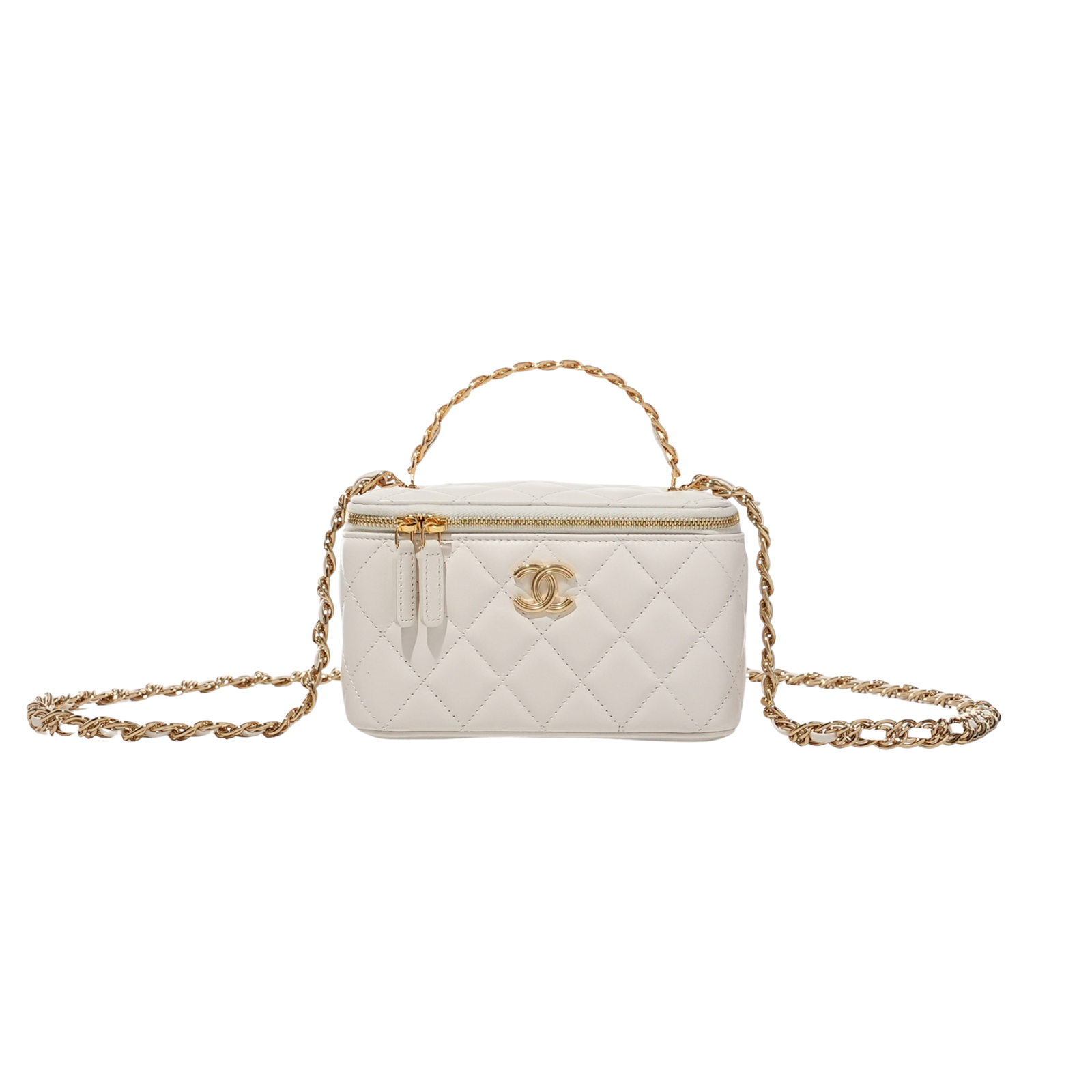 Chanel-Bag-Small-Vanity-Case-Chain-White-1 Chan.el Bag | Small Vanity Case Chain White - Image 1