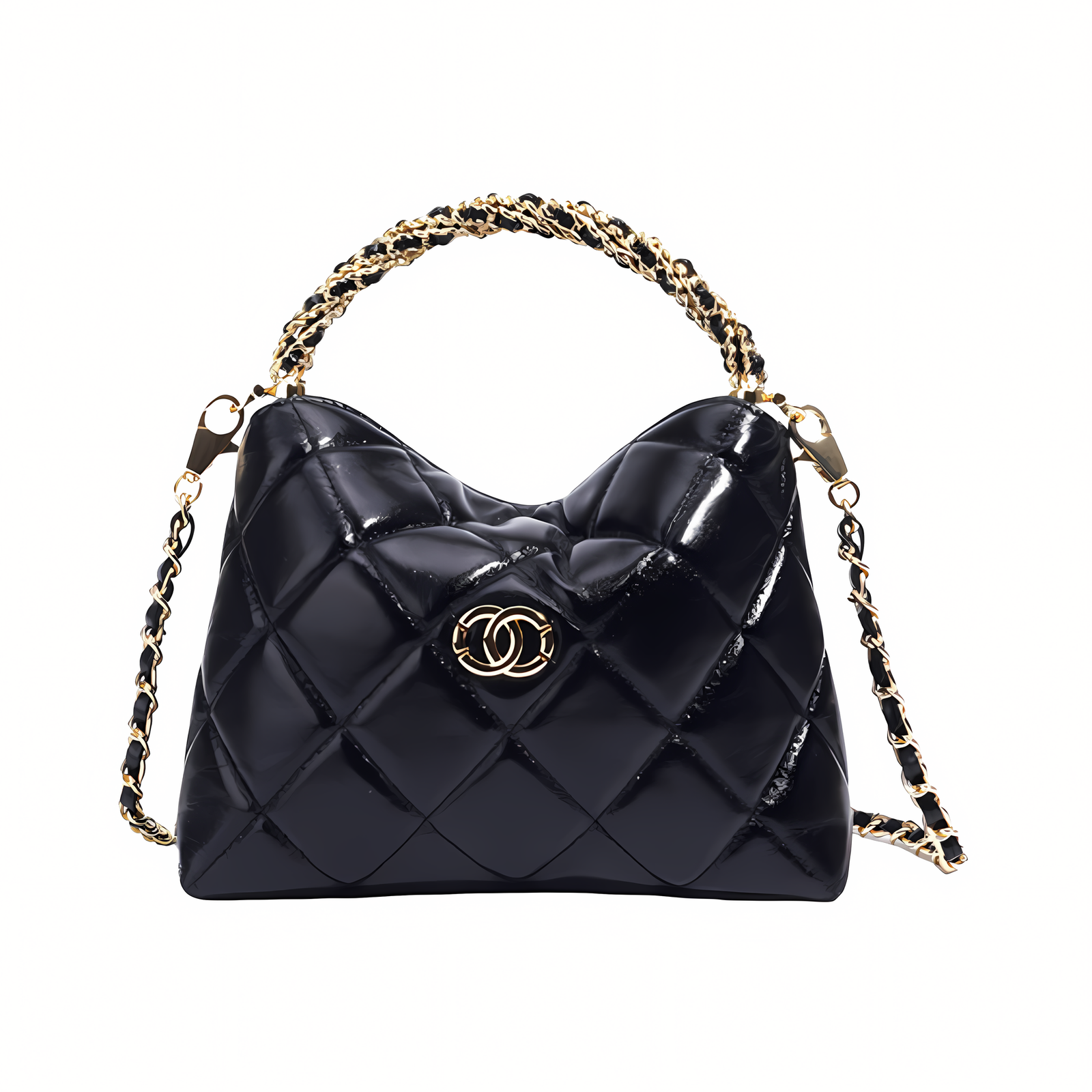 Chanel-CocoCrushBag-_20Black-1 Chan.el Bag | 24B Mini Top Handle Bag with Chain in Black - Image 1