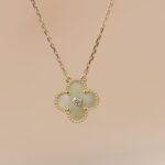 CLOVER 15MM DIAMOND GOLD MOTHER OF PEARL NECKLACE - Image 2