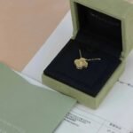 CLOVER 15MM DIAMOND GOLD MOTHER OF PEARL NECKLACE - Image 3