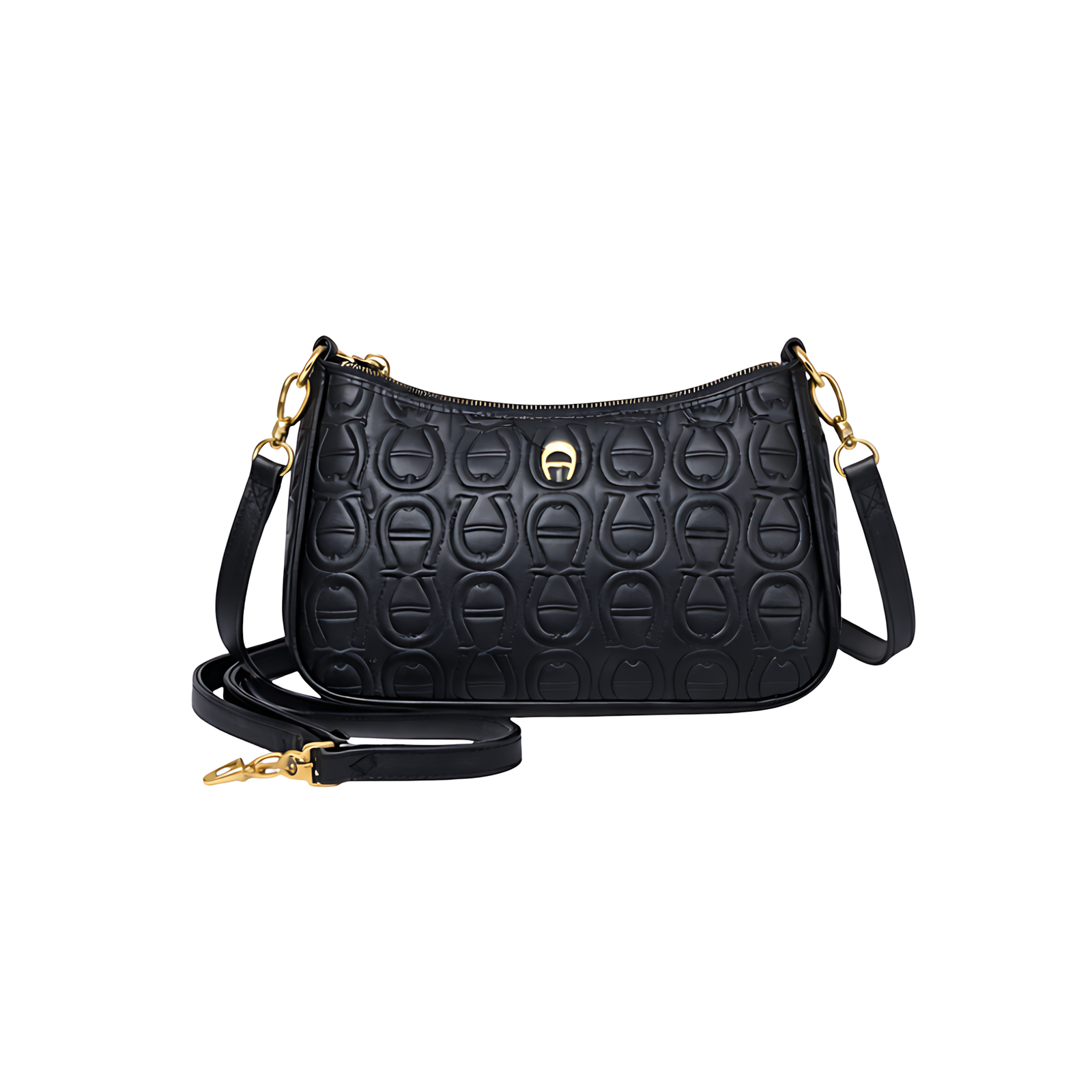 EtienneAigner-LeahBag-XSBlackLeather-1 Aigner Munich Bag | Leah Icon Shoulder Leah Pure Black - Image 1