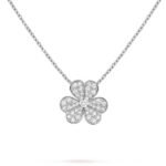 CLOVER DIAMOND NECKLACE SILVER - Image 3