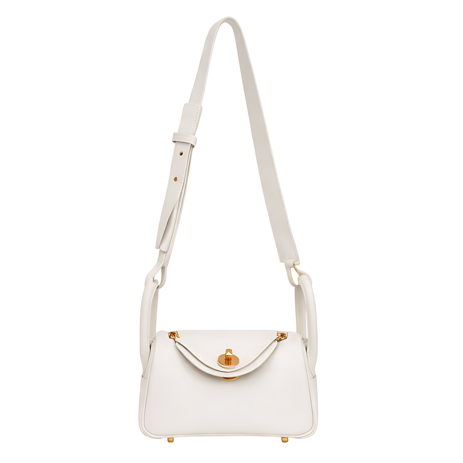 Hermes-MiniLindySwiftBag-White-2 Her.mès Bag | Mini Lindy White Swift - Image 1