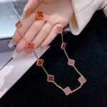 CLOVER 10 MOTIFS CARNELIAN NECKLACE - Image 10