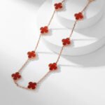 CLOVER 10 MOTIFS CARNELIAN NECKLACE - Image 9