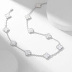 CLOVER 10 MOTIFS WHITE MOTHER OF PEARL NECKLACE - Image 2