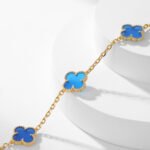 CLOVER 10 MOTIFS BLUE AGATE NECKLACE - Image 9