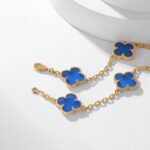 CLOVER 10 MOTIFS BLUE AGATE NECKLACE - Image 5